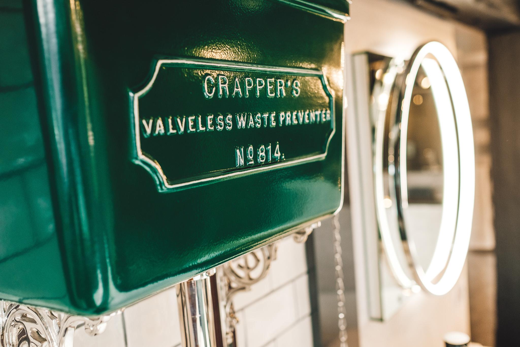 Thomas Crapper cistern in bottle green