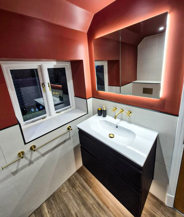 Colour drenching ❤️

A before and after of another recent installation, designed, supplied and installed by us. 

Bold colours are never usually common in bathrooms but we couldn’t disagree more with that statement. We adore a red bathroom ❤️

Heart if you feel the same ❤️

#redbathroom #redroom #colourdrenching #colouredceiling #colouredbathroom #bathroominstaller