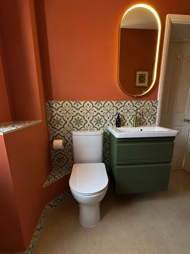 A Mediterranean Moment ☀️🌿

Inspired by our client’s love of Southern Spain, this en suite was designed to capture the warmth, colour and character of Mediterranean living. (Swipe to see the before)! 

Rich terracotta walls bring warmth and depth, while an olive green vanity creates a calming balance. Patterned Mediterranean-inspired tiles add timeless character, complemented by brushed brass fixtures.

A perfect example of how bold colour, texture and thoughtful design can completely transform a space. 

Designed, supplied and installed by our in-house team. 

Get in touch to start your bathroom project with us: 

📞 01959 523 008
🌐 https://www.olympusbathrooms.co.uk/
 📧 info@olympusbathrooms.co.uk

#terracotta #ensuitedesign #ensuiteinspo #ensuitebathroom #beforeandafter