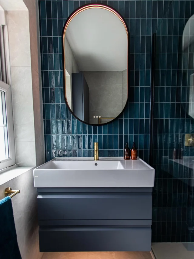 A space of his own 💙

We had the pleasure of transforming this en suite for a teenage client, creating a space that feels personal to him. (Swipe to see the before!)

We paired vibrant blue gloss tiles with subtle marble-effect tiles to add depth and contrast, while keeping the overall look clean and contemporary.

A blue floating vanity and matching storage cabinet tie the scheme together, with brushed brass brassware adding warmth. 

And the corner shower shelves finished in the marble-effect tile are just the perfect addition to the shower area. 🫧 

Designed, supplied and installed by our in-house team.

Ready to transform your own space? Get in touch with our team today:

📞 01959 523 008
🌐 https://www.olympusbathrooms.co.uk/
 📧 info@olympusbathrooms.co.uk 

#blueensuite #bluebathroom #ensuitedesign #ensuiteinspo #beforeandafter